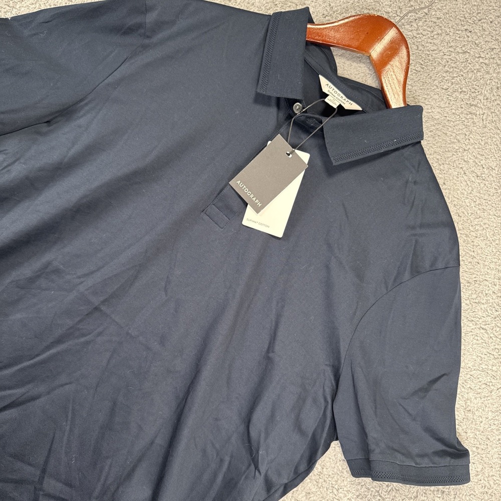 AUTOGRAPH M&S POLO SHIRT MENS XL BLACK SUPIMA COTTON SHORT SLEEVE NEW NWT